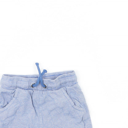 Close-up detail of Tu Baby Blue Striped Cropped Trousers, size 18, Months