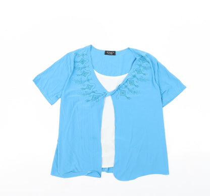Sonic Collection Womens Blue   Basic Blouse Size 10