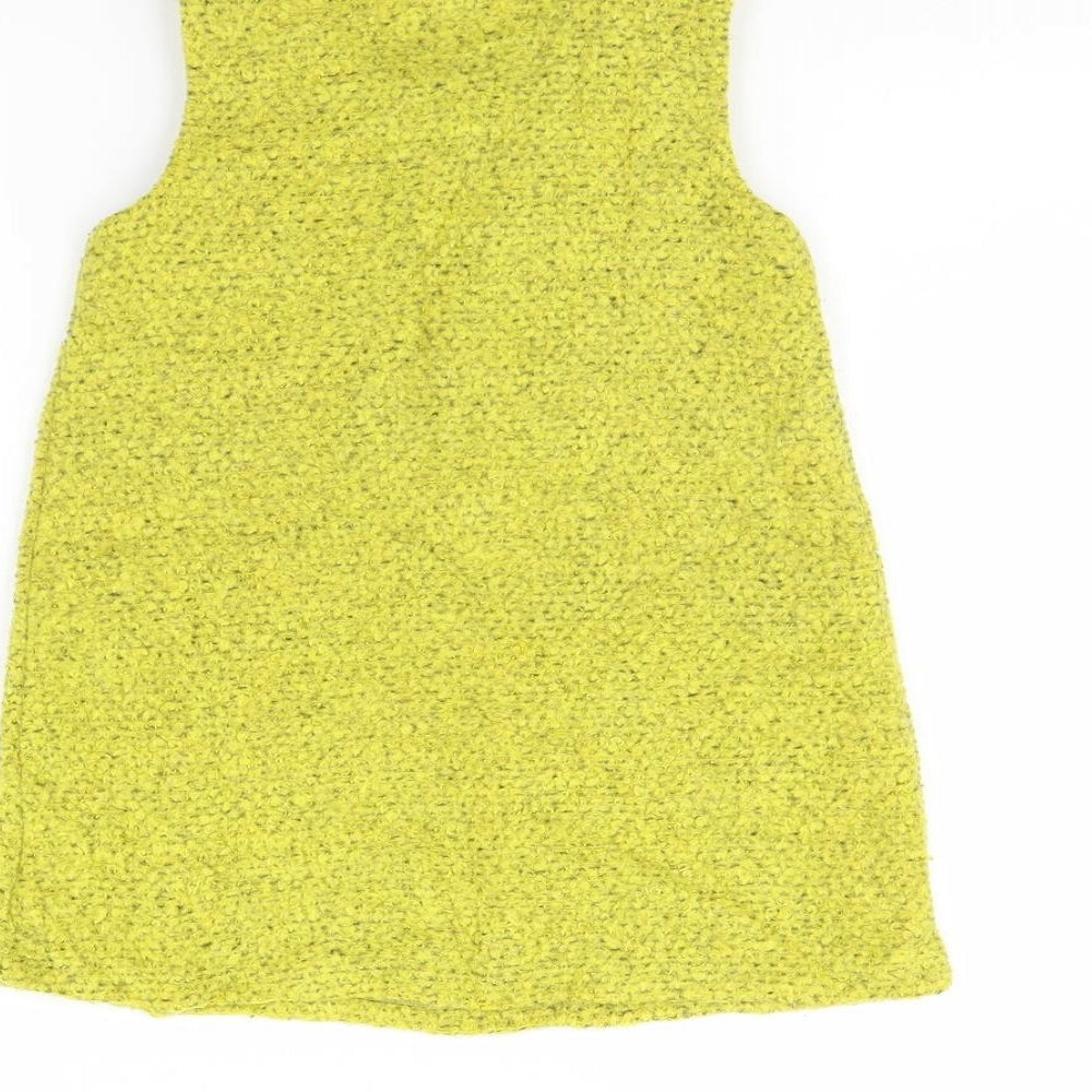NEXT Girls Yellow   Pinafore/Dungaree Dress  Size 3 Years