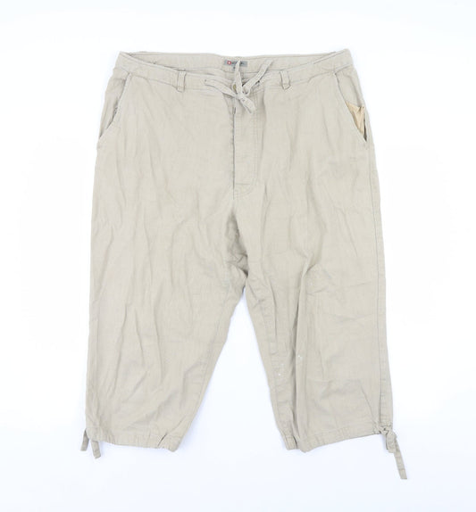 B natural  Womens Beige   Cargo Trousers Size XL L20 in
