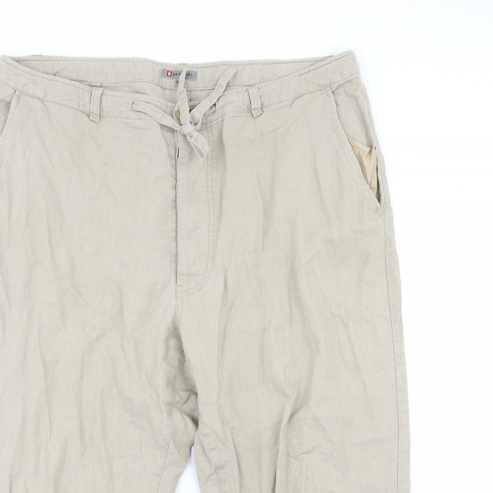 B natural  Womens Beige   Cargo Trousers Size XL L20 in