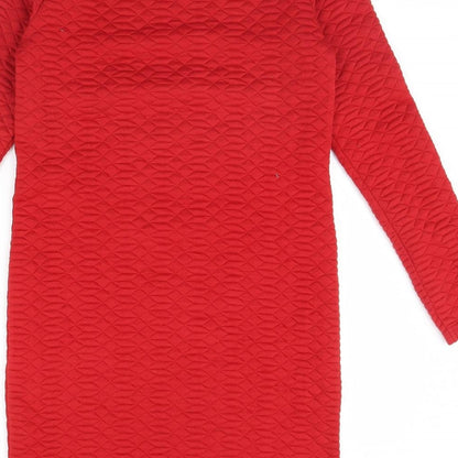 Brand and care label for Jaqueline de Yong women’s red mini, size S