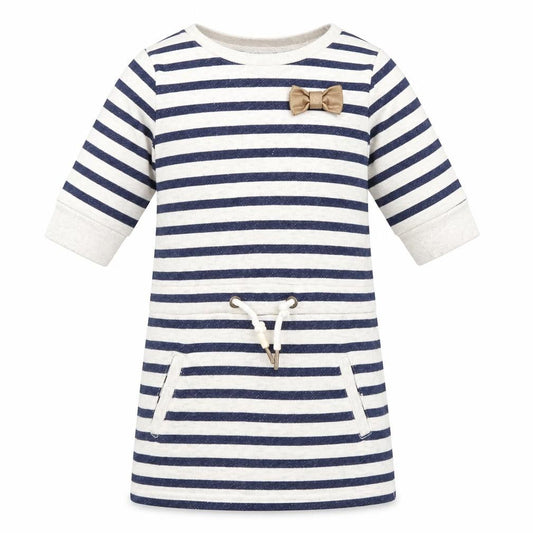 Emoi Girls Blue Striped  Jumper Dress  Size 4 Years