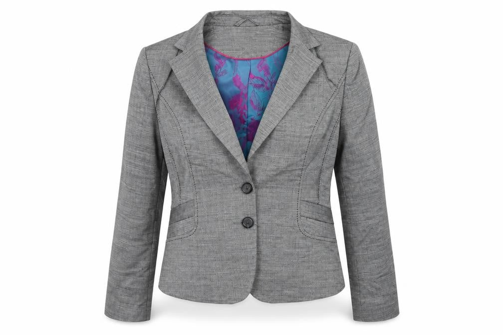 m&s Womens Grey   Jacket Blazer Size 14  - Shoulder Pads