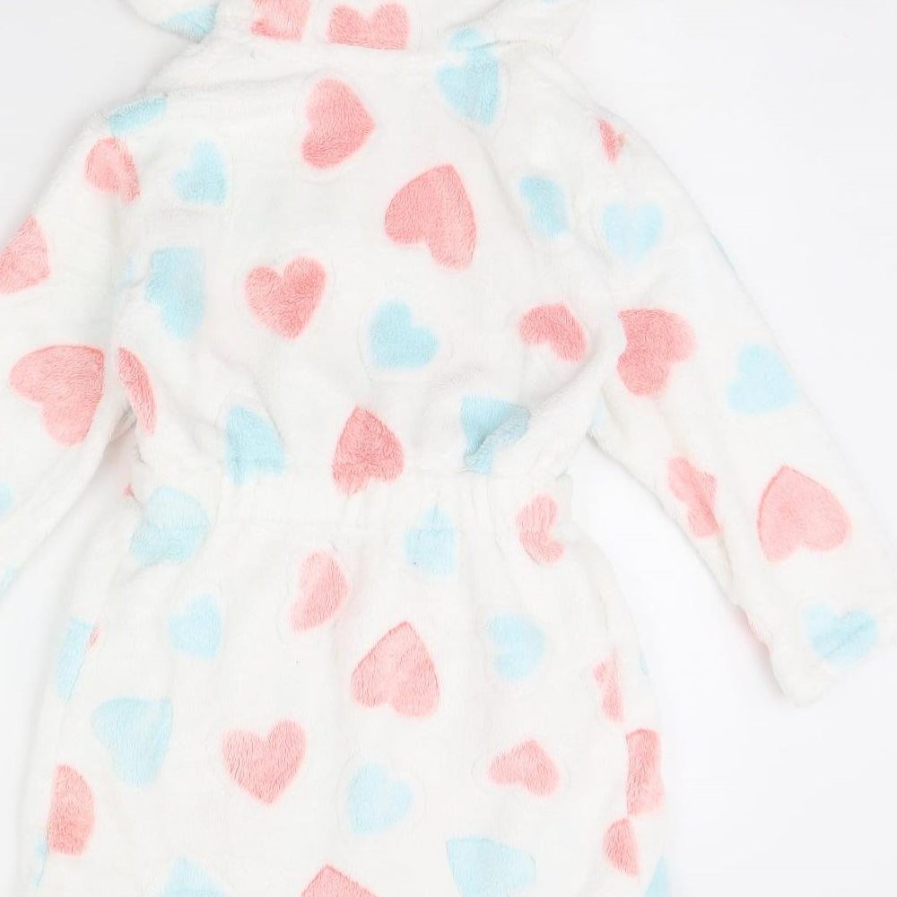Preworn Girls White Polka Dot  Cami Gown Size 6 Years