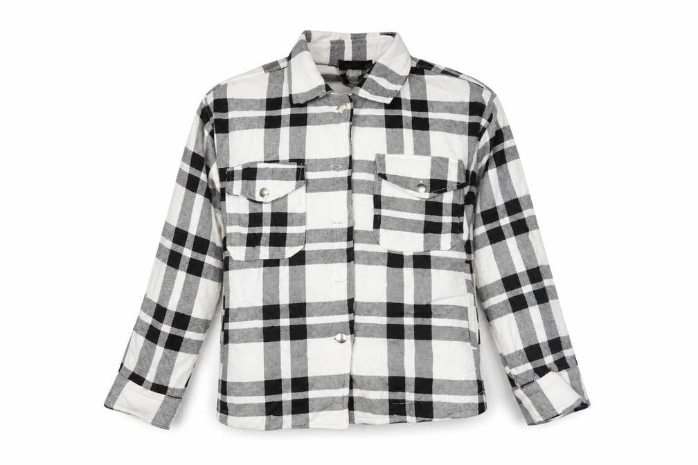 crazy girls Womens White Plaid  Jacket  Size S