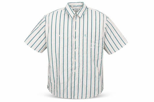 Aviator Mens Beige Striped   Button-Up Size L