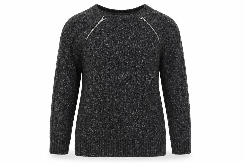 Marks & Spencer Womens Grey   Pullover Jumper Size M  - zip details