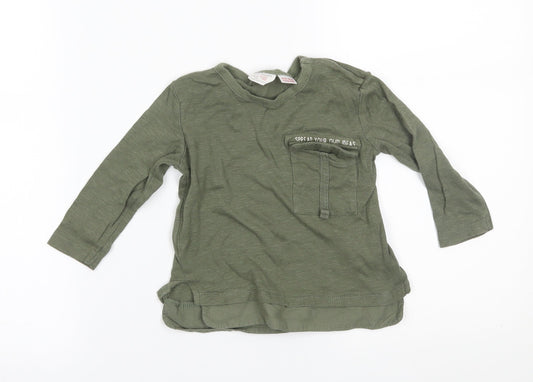 Zara Baby Green   Basic T-Shirt Size 9-12 Months
