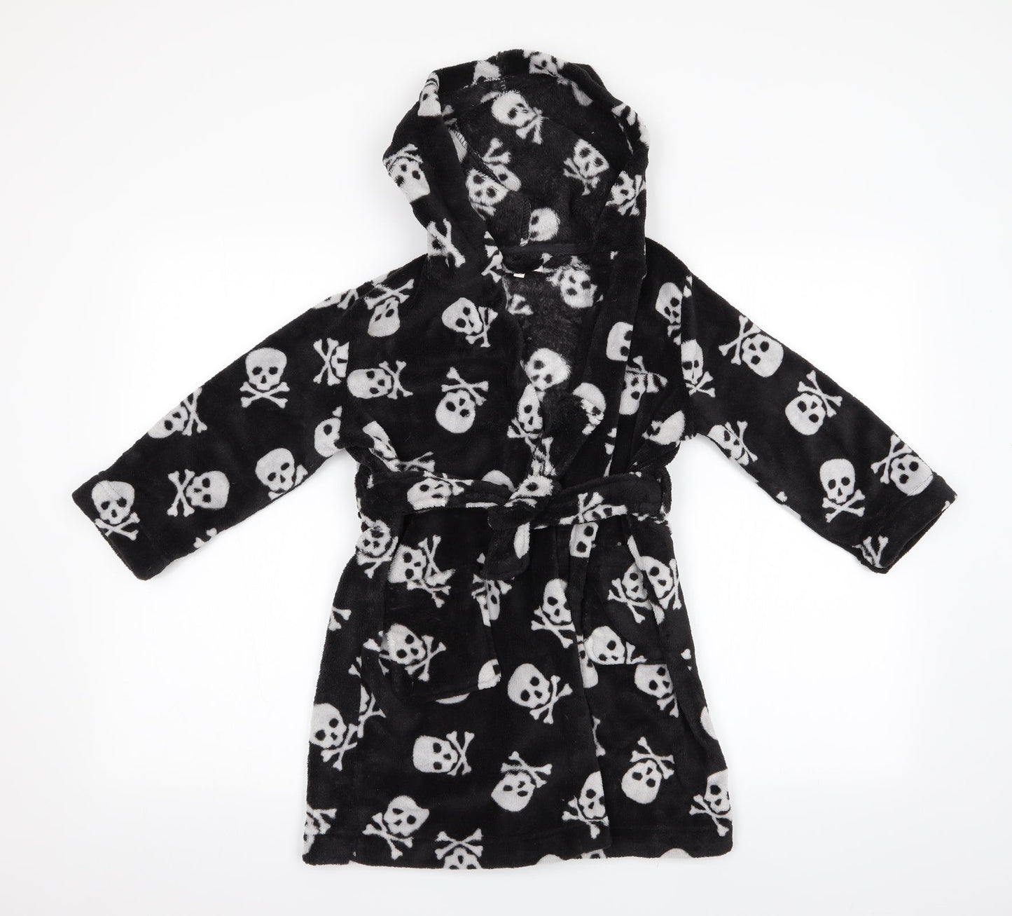 Bluezo Boys Black    Gown Size 5-6 Years  - Skull & Crossbone Print