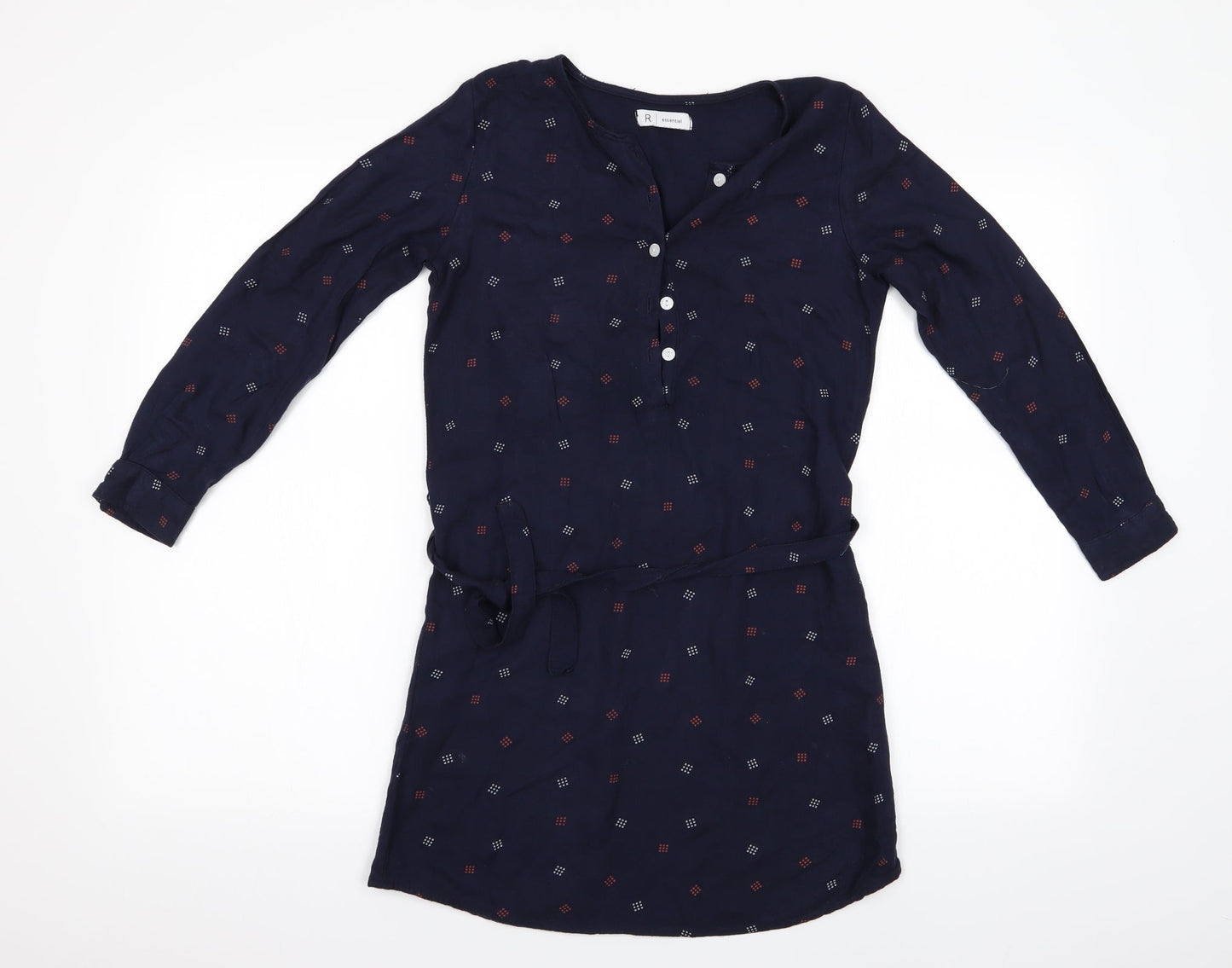 La Redoute  Girls Blue Geometric  Shirt Dress  Size 10 Years