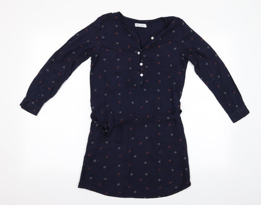 La Redoute  Girls Blue Geometric  Shirt Dress  Size 10 Years