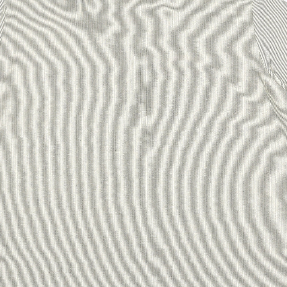 ELVI Mens Beige Striped   Button-Up Size XL
