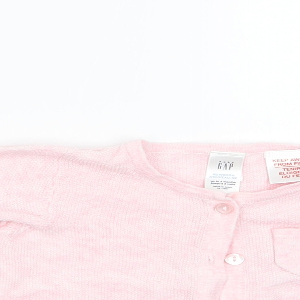Gap Girls Pink   Cardigan Jumper Size 0-3 Months