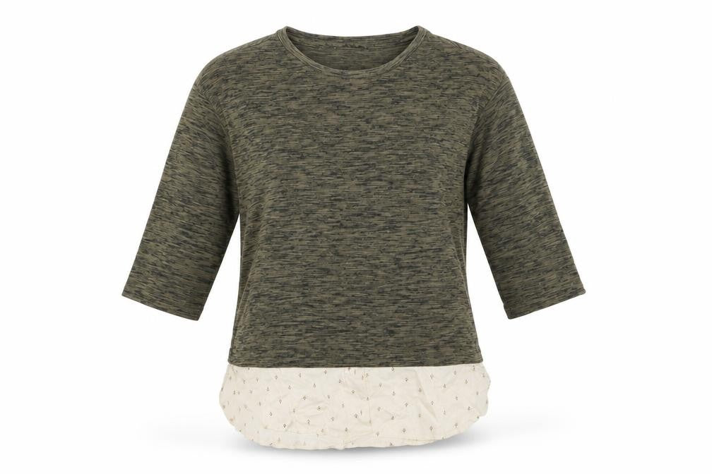 Marks Womens Green Floral  Pullover Jumper Size 10  - Shirt Style Hem
