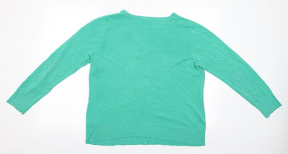 Love Knitwear Womens Green   Pullover Jumper Size 18