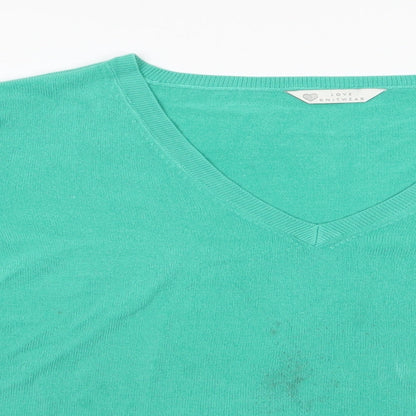 Love Knitwear Womens Green   Pullover Jumper Size 18