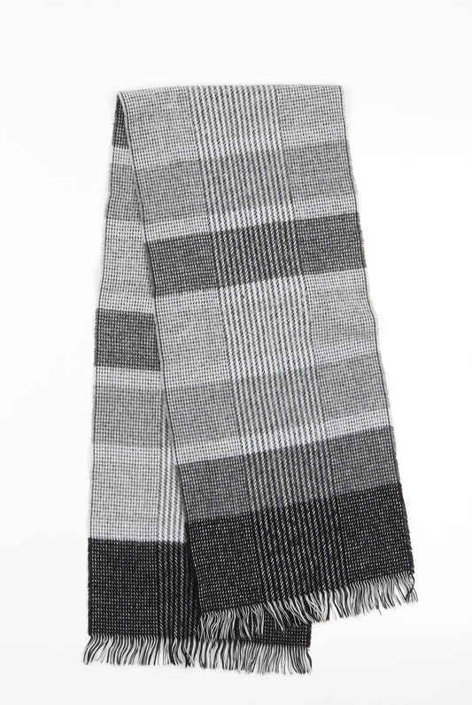 Preworn Mens Grey Plaids & Checks  Scarf  One Size