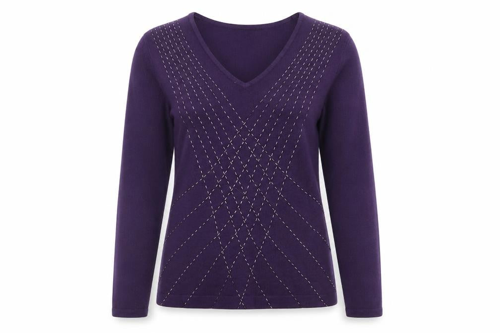 Bonmarché Womens Purple Pullover Jumper Size S