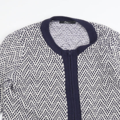 Bonmarché Womens White Full Zip Jumper Size M