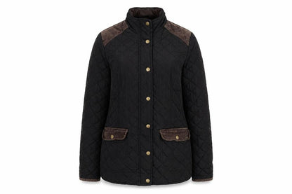 Front view of Papaya women’s black pea coat coat, size UK 10