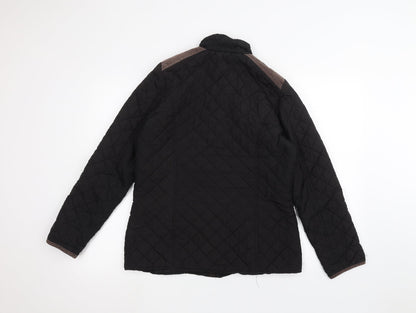 Back view of Papaya women’s black pea coat coat, size UK 10