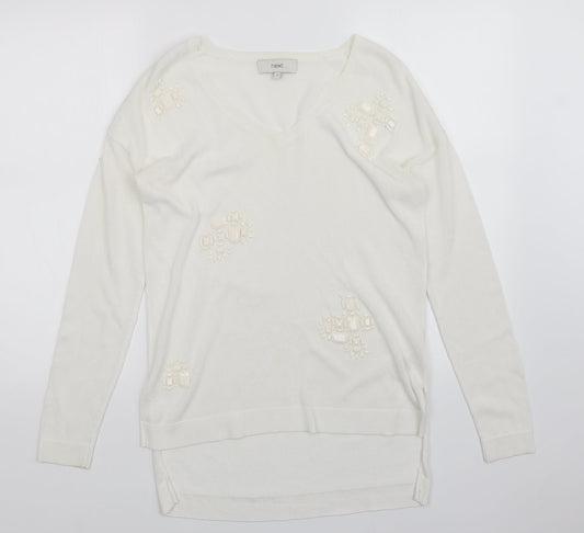 NEXT Womens White   Pullover Jumper Size 8