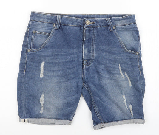 Preworn Womens Blue   Cut-Off Shorts Size S