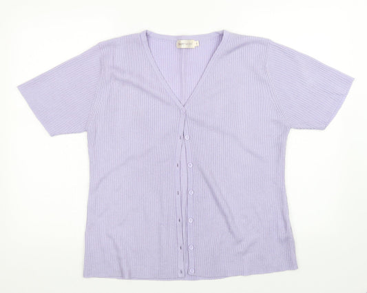Bonmarché Womens Purple   Cardigan Jumper Size L