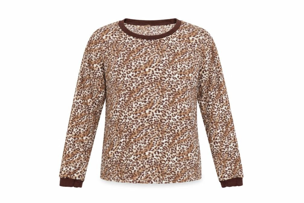 Preworn Womens Brown Animal Print  Top Pyjama Top Size S