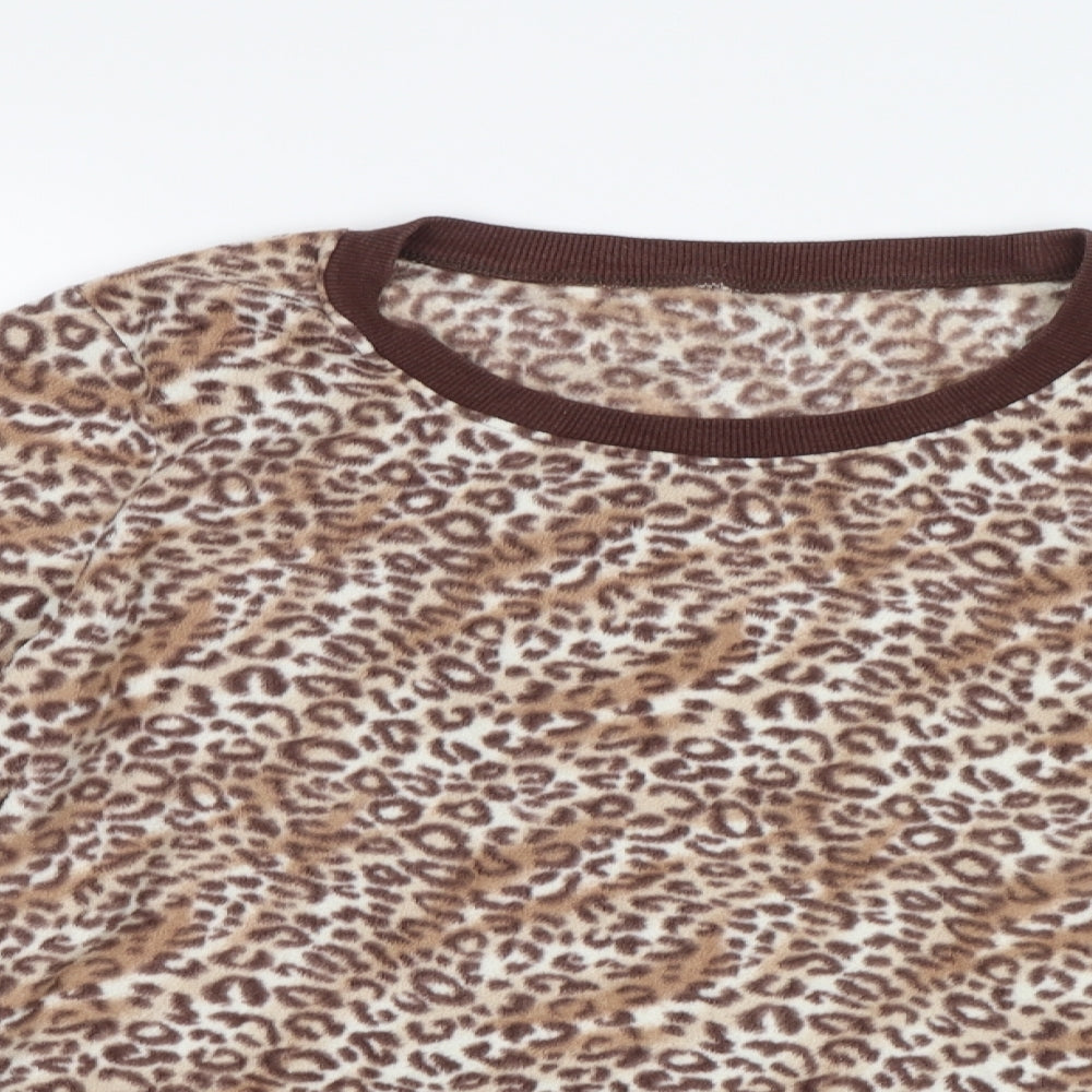 Preworn Womens Brown Animal Print  Top Pyjama Top Size S
