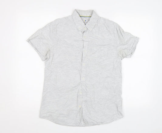 Larsson & Co Mens Beige    Button-Up Size S