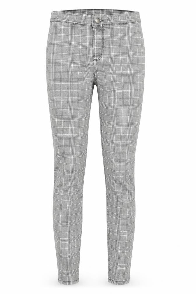 Topshop Womens Grey Check  Skinny Jeans Size 8 L32 in