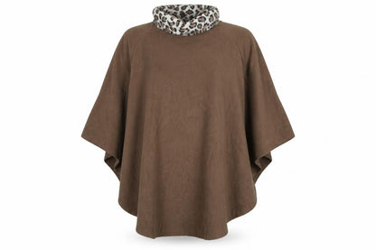 Preworn Womens Brown Animal Print  Parka Poncho One Size