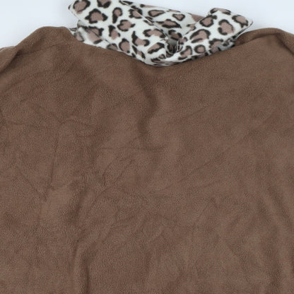Preworn Womens Brown Animal Print  Parka Poncho One Size