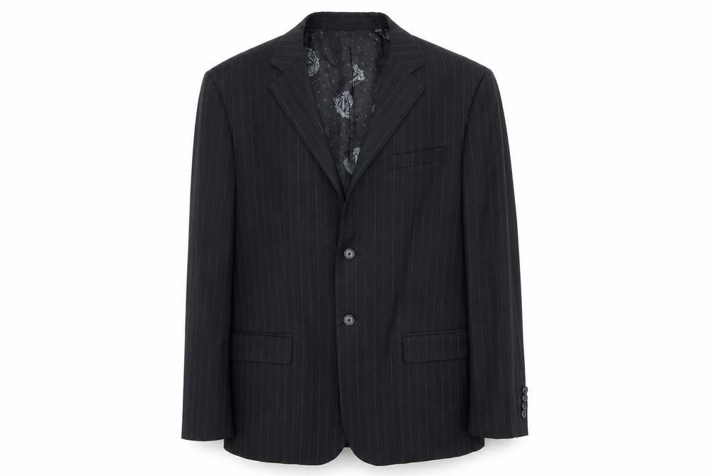 Nick(it) Mens Black Striped  Jacket Blazer Size L