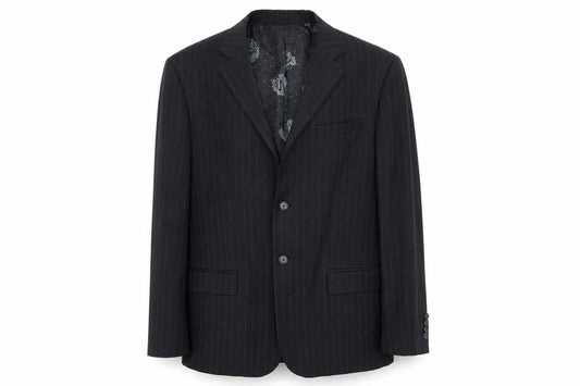 Nick(it) Mens Black Striped  Jacket Blazer Size L