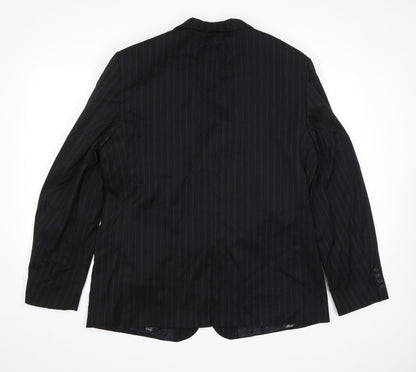 Nick(it) Mens Black Striped  Jacket Blazer Size L