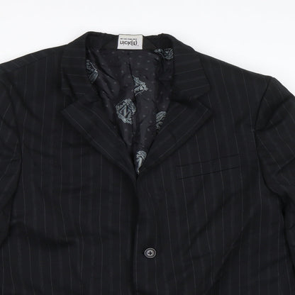 Nick(it) Mens Black Striped  Jacket Blazer Size L