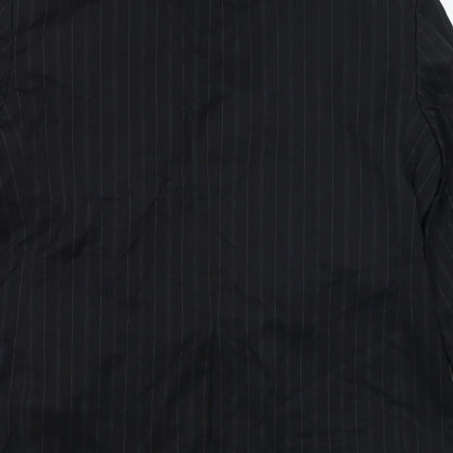 Nick(it) Mens Black Striped  Jacket Blazer Size L