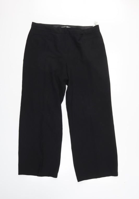 M&S Womens Black   Trousers  Size 14 L27 in