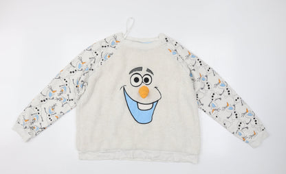 Preloved Disney Womens White   Pullover Jumper Size 14 - Front