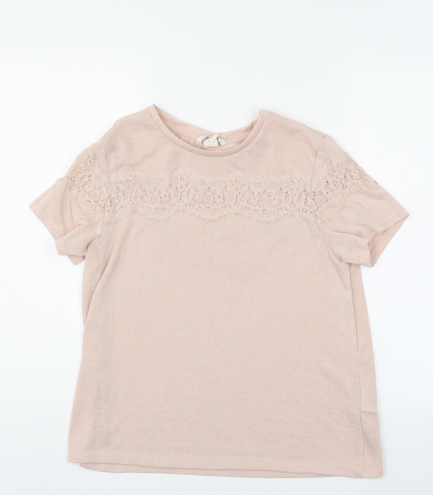 H&M Womens Ivory Floral  Jersey Blouse Size M