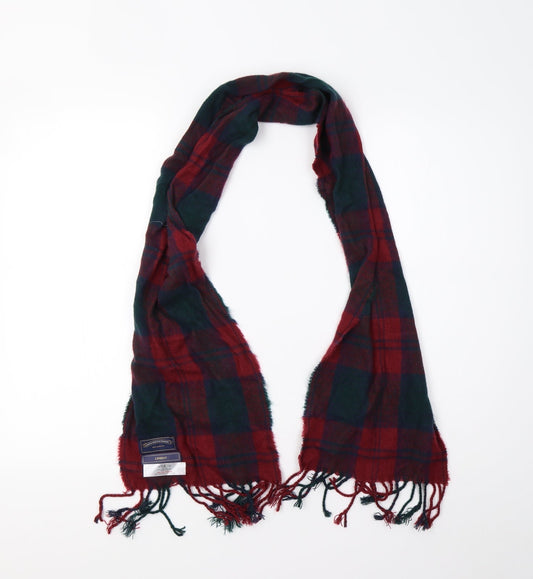 James Pringle Weavers Unisex Red Check   Scarf