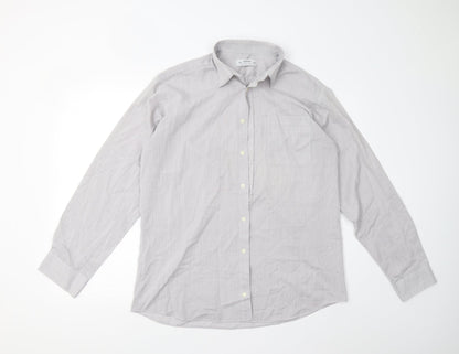 Marks & Spencer Mens Grey    Button-Up Size 15.5