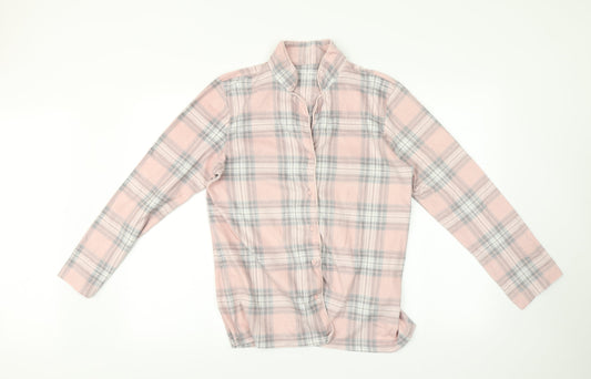 Marks and Spencer Womens Pink Check   Pyjama Top Size 12