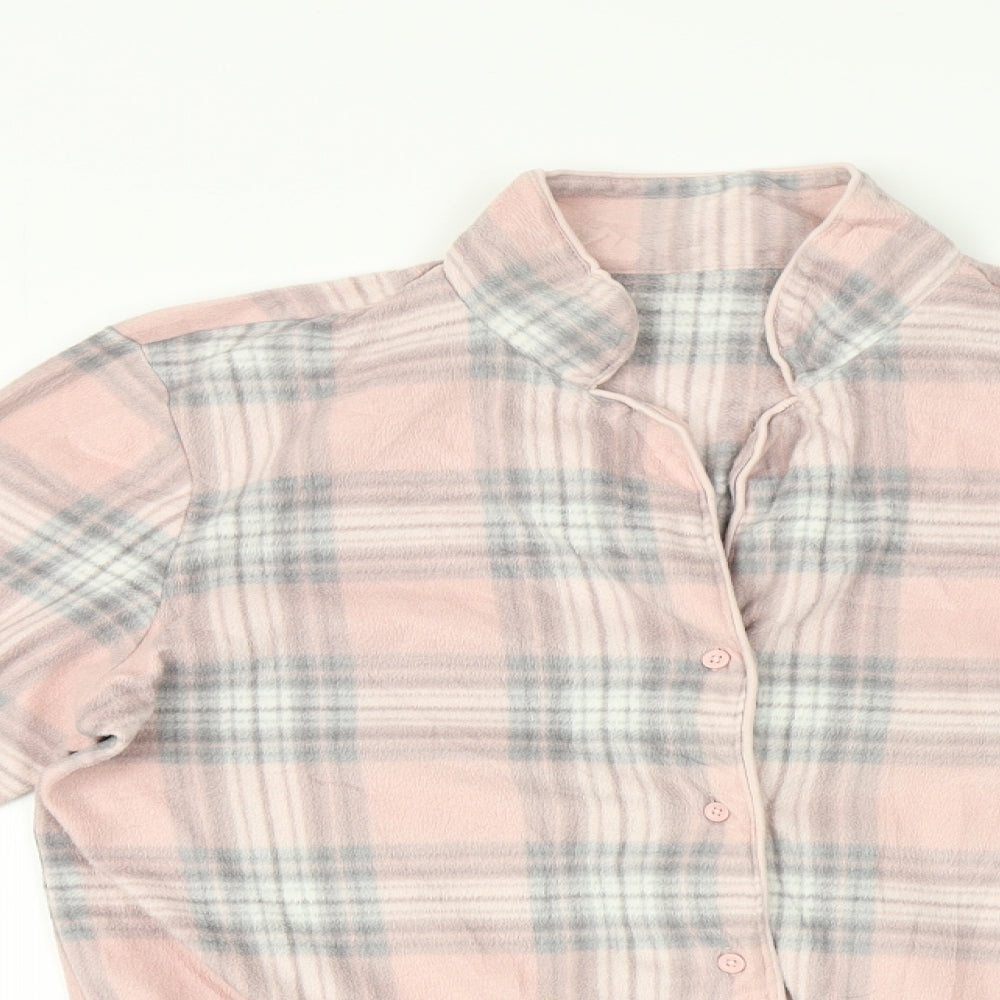 Marks and Spencer Womens Pink Check   Pyjama Top Size 12