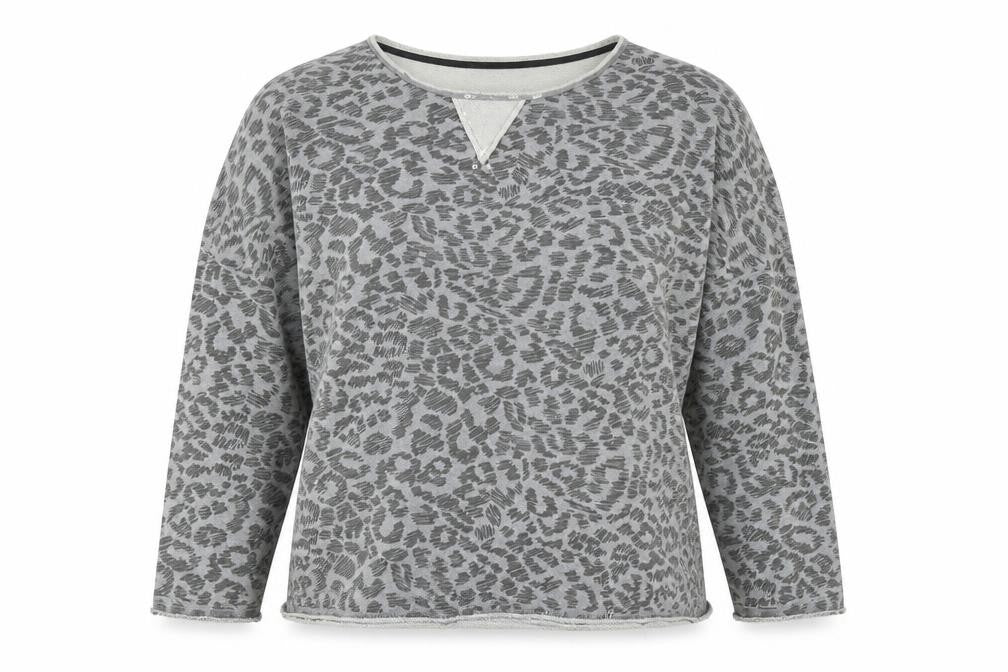 Mango Womens Grey Animal Print   T-Shirt Size 12