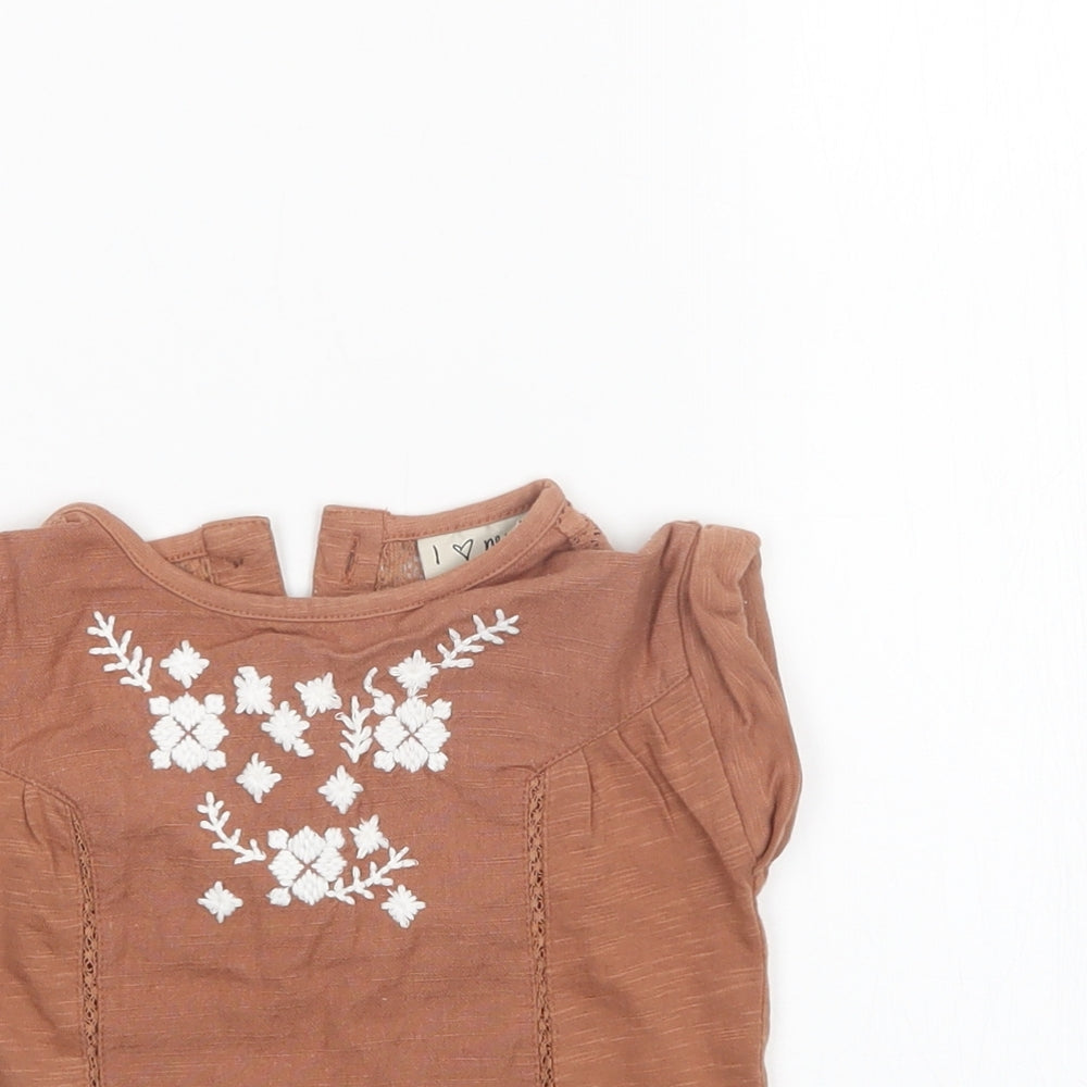 NEXT Girls Brown   Basic T-Shirt Size 6-9 Months