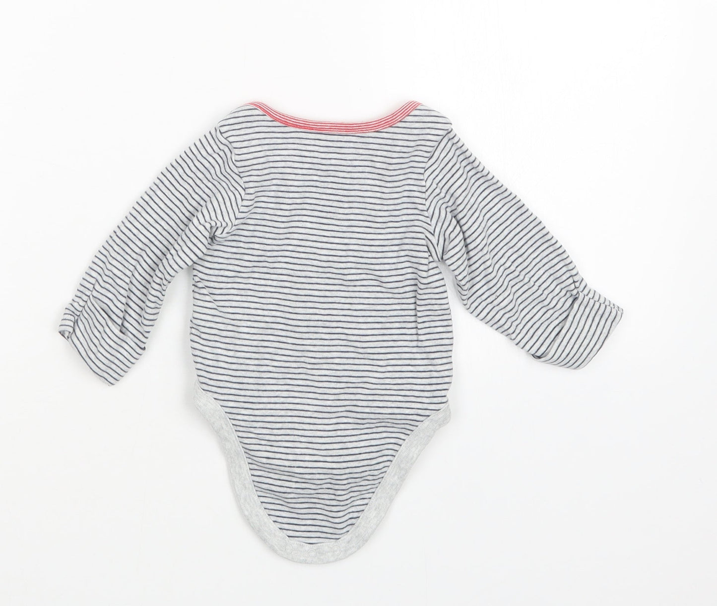 Marks and Spencer Boys Grey Striped  Babygrow One-Piece Size 3-6 Months
